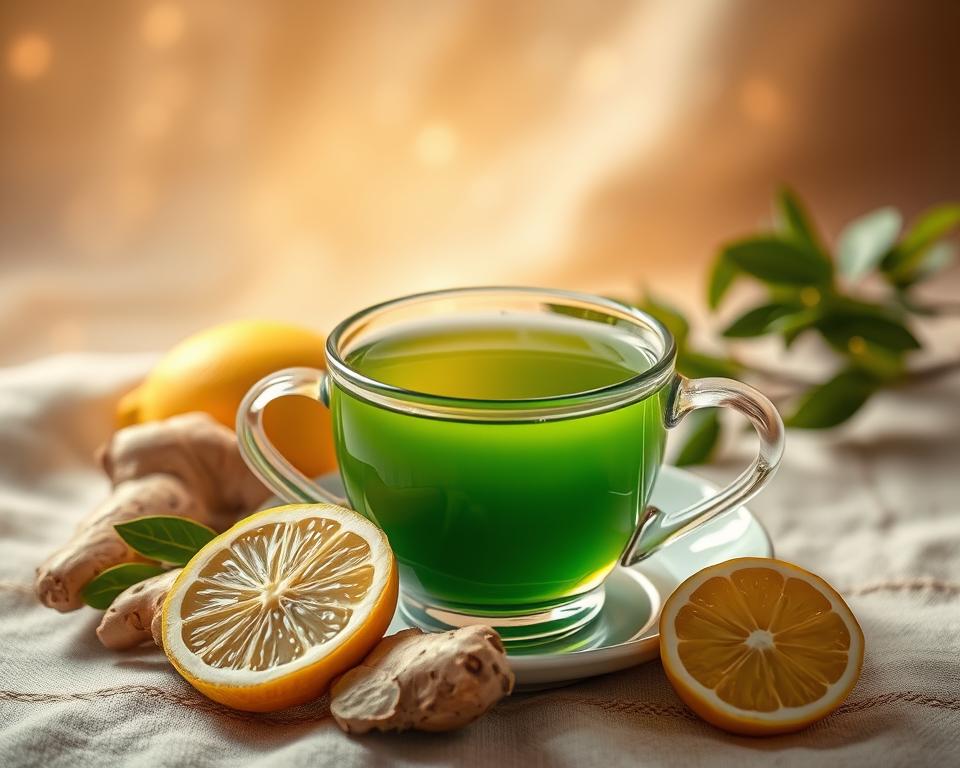 Benefícios do Chá Verde com Limão e Gengibre Benefícios do Chá Verde com Limão e Gengibre