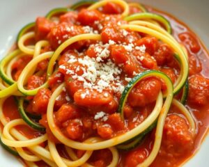Macarrão de Abobrinha ao Molho de Tomate
