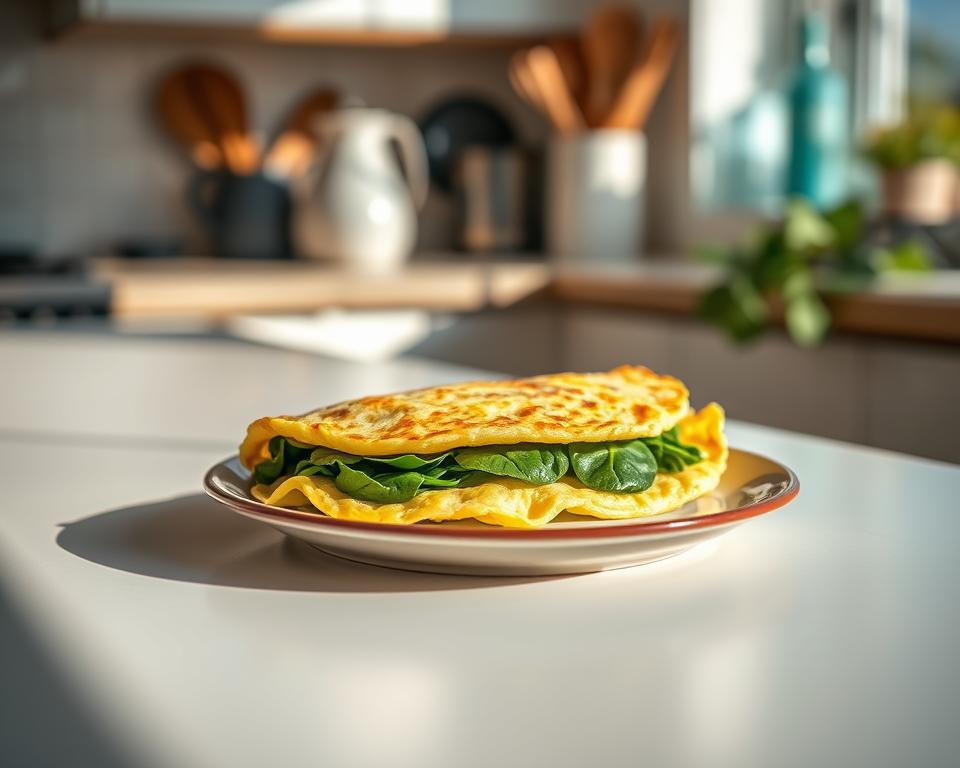 Omelete de Claras com Espinafre Omelete de Claras com Espinafre