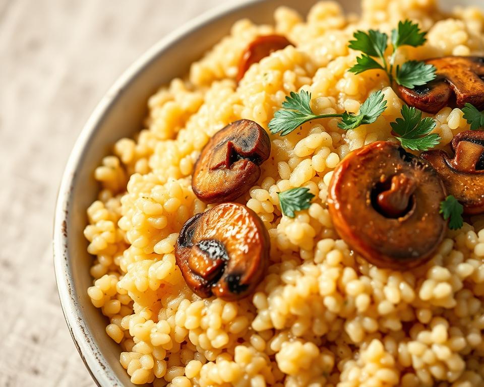 Quinoa Cremosa com Cogumelos
