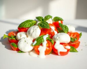 Salada Caprese com Molho de Iogurte
