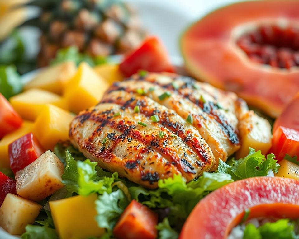 Salada Tropical com Frango Grelhado Salada Tropical com Frango Grelhado