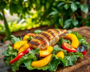 Salada Tropical com Frango Grelhado