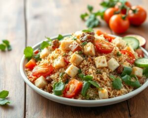 Salada de Arroz Integral com Tofu