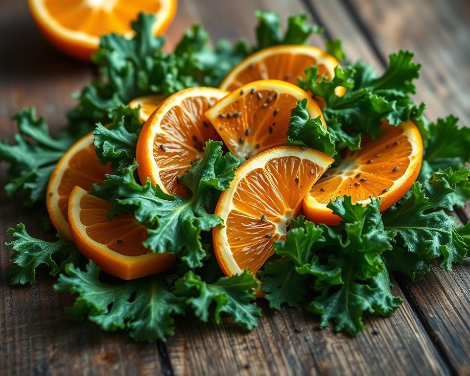 Salada de Couve com Laranja e Chia