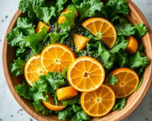 Salada de Couve com Laranja e Chia