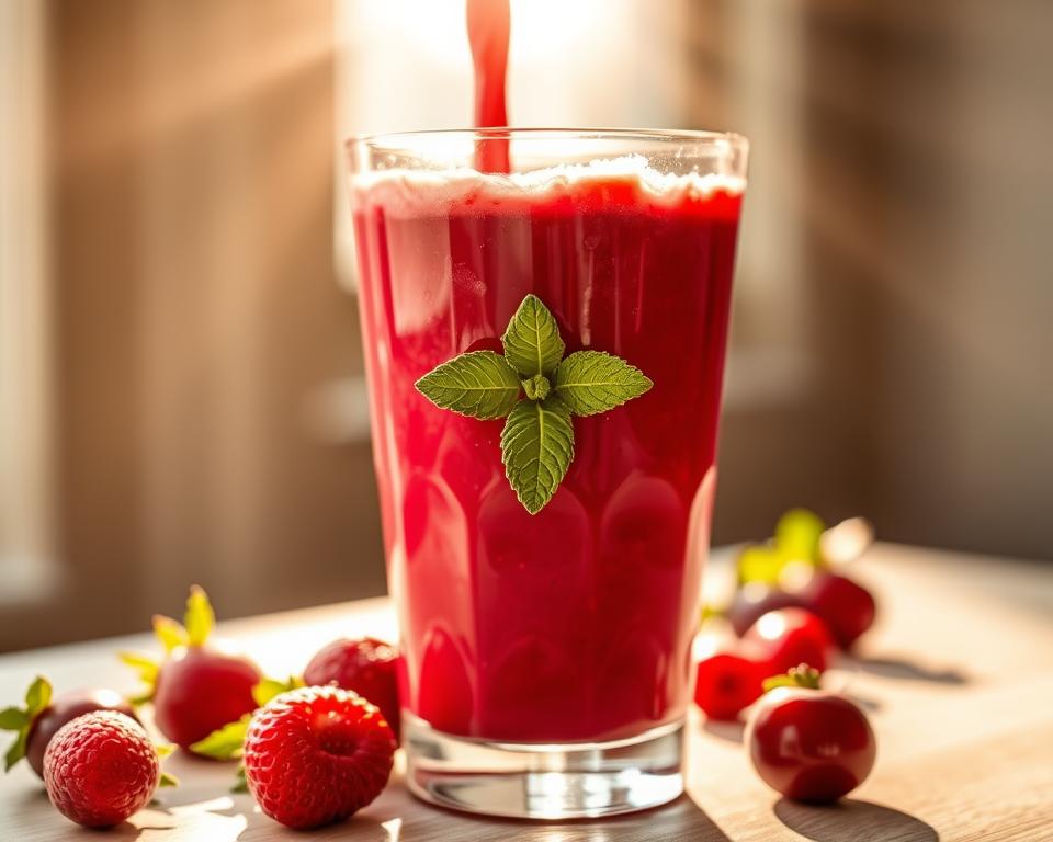 Smoothie de frutas vermelhas com whey