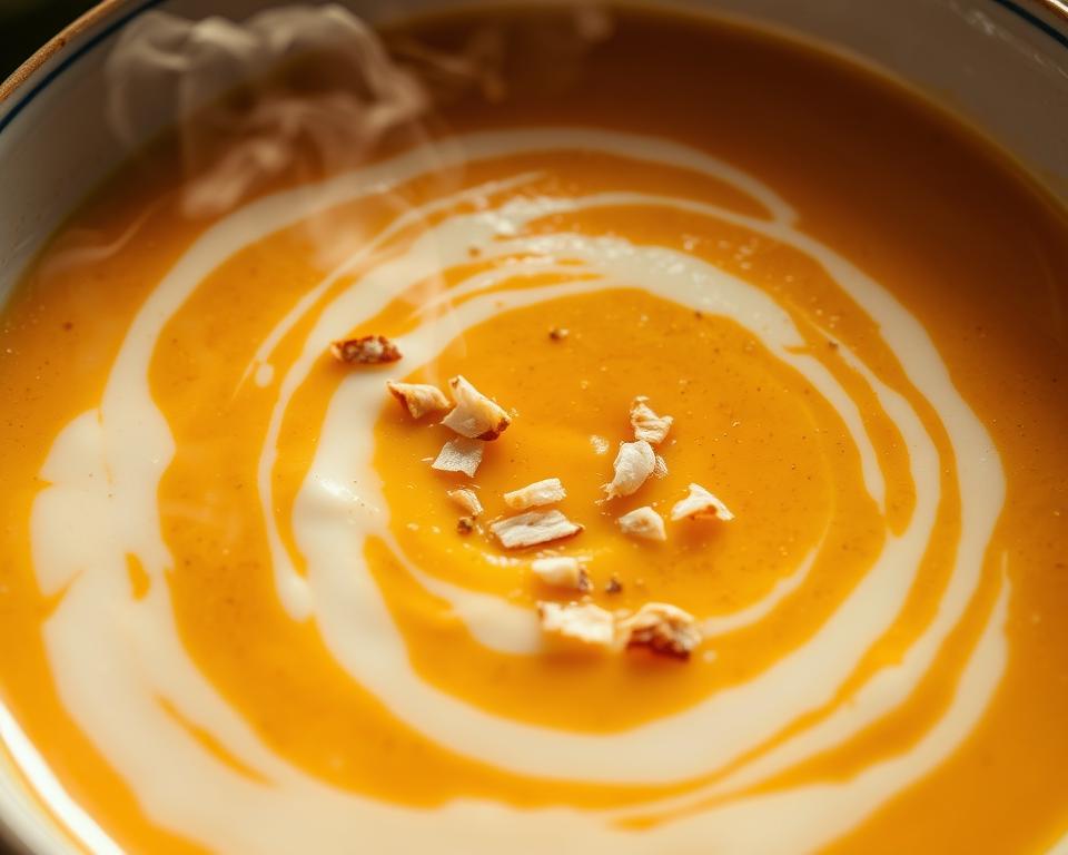 Sopa de Abóbora com Leite de Coco
