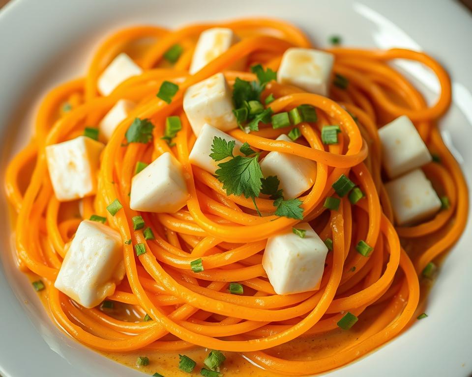 Talharim de Cenoura com Tofu