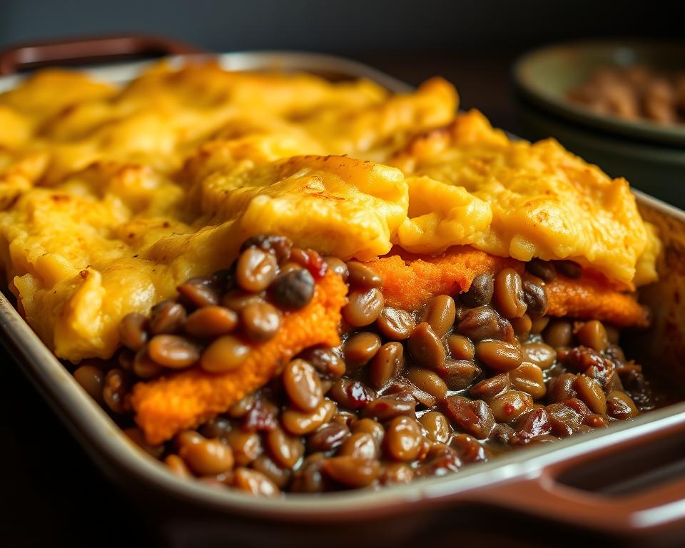 escondidinho de lentilha