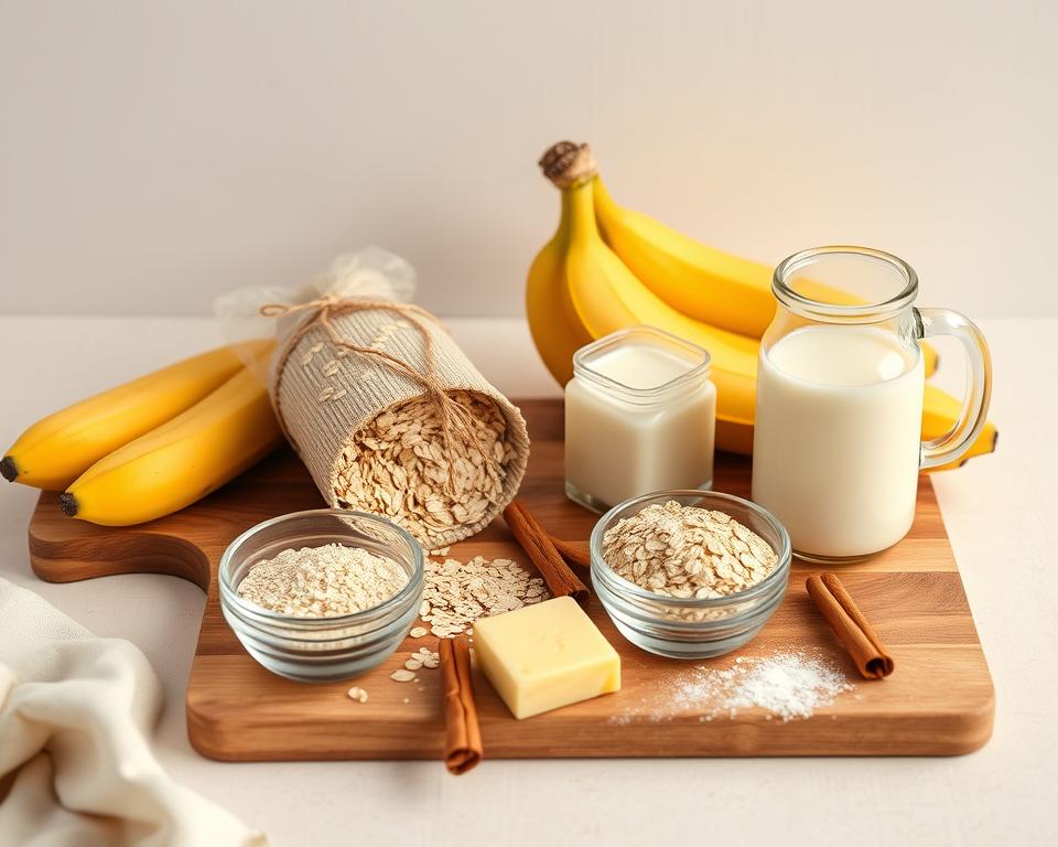 ingredientes panqueca de banana com aveia