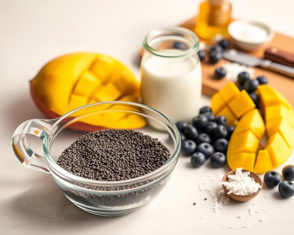 ingredientes para pudim de chia