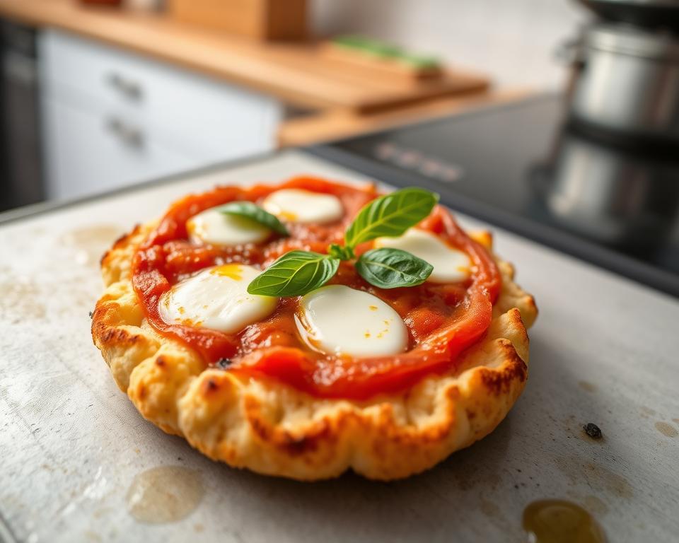 mini pizza com massa de couve-flor mini pizza com massa de couve-flor