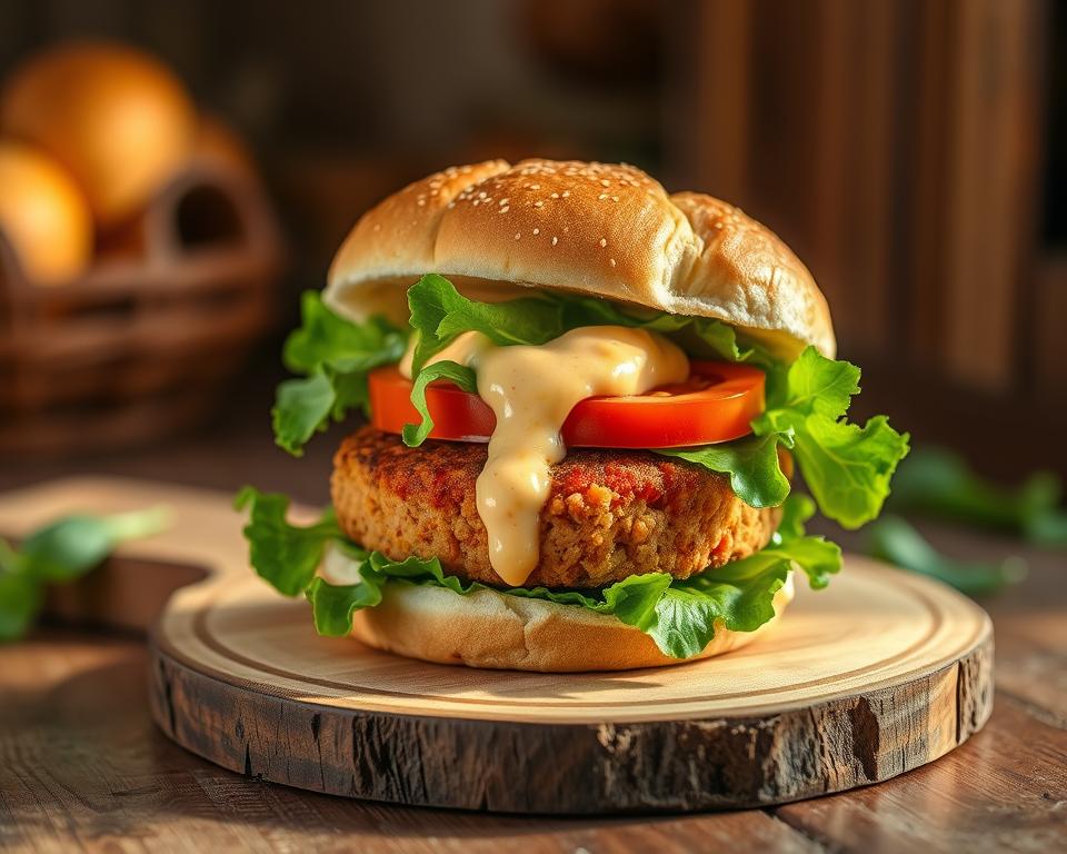 receita de hambúrguer de grão-de-bico
