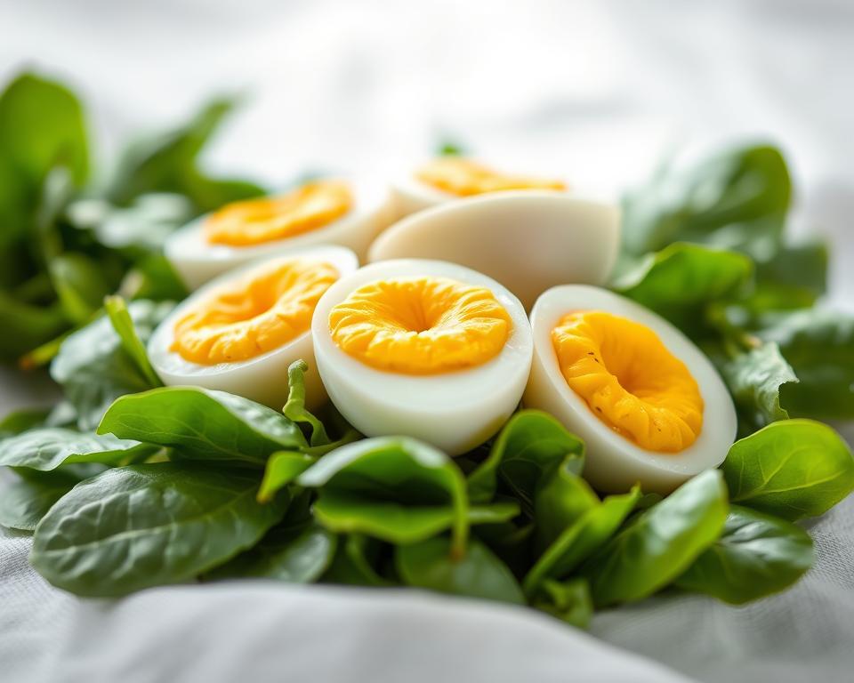 salada de espinafre com ovo cozido salada de espinafre com ovo cozido