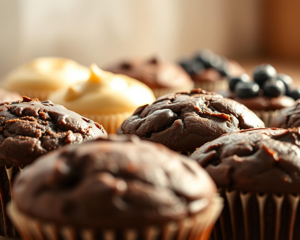 variações de muffin proteico