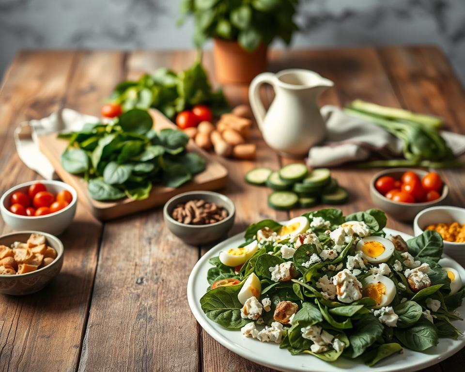 variações salada de espinafre